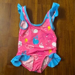 Kids 2T Cute Pink and Blue Whales Swimming Suit